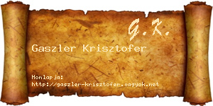 Gaszler Krisztofer névjegykártya